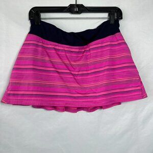 Lululemon Run:‎ Pace Setter Skirt Elevation Stripe Pow Pink/ Deep Indigo